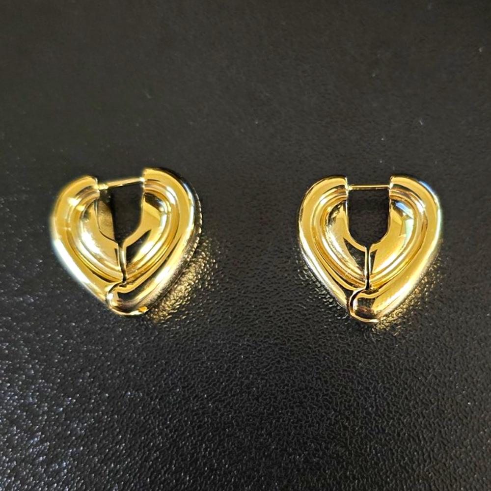 Charles & Keith Annalise Gold Heart Huggie Hoop Earrings